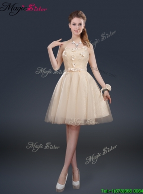 2016 Sweet Short Dama Dresses with Appliques and Belt