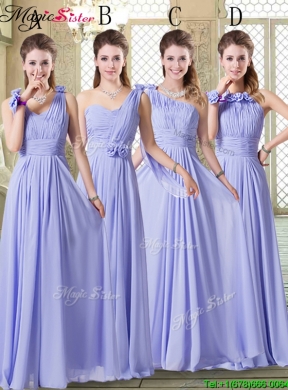 Beautiful Empire One Shoulder Prom Dresses in Lavender