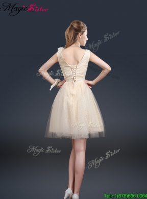 Fall Beautiful Scoop Prom Dresses with Appliques and Belt
