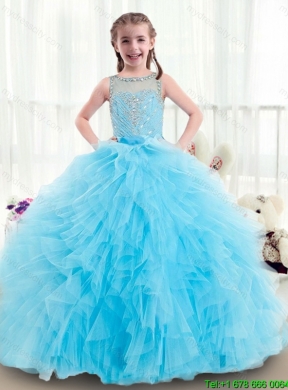 Beautiful Ruffles and Beading Flower Girl Dresses with Bateau