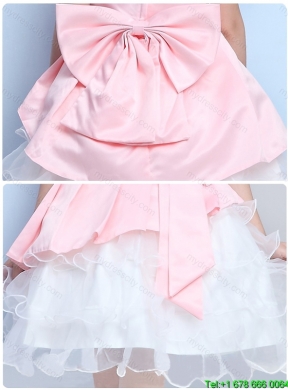 Perfect A Line Scoop Mini Length Bowknot Flower Girl Dresses