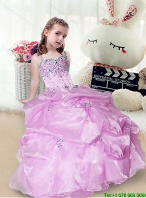 Perfect Beading and Appliques Little Girl Pageant Gowns in Lavender