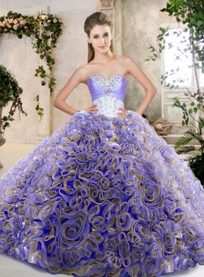 Hot Sale Ruffles Lavender Sweet 16 Dresses with Beading