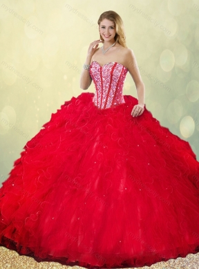 Latest Sweetheart Beading Quinceanera Dresses with Ruffles