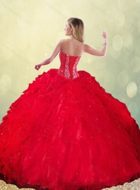 Latest Sweetheart Beading Quinceanera Dresses with Ruffles