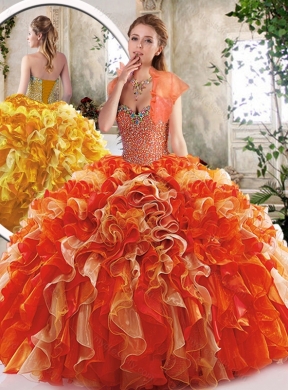 New Style Sweetheart Quinceanera Dresses with Beading and Ruffles