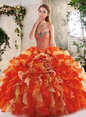 New Style Sweetheart Quinceanera Dresses with Beading and Ruffles