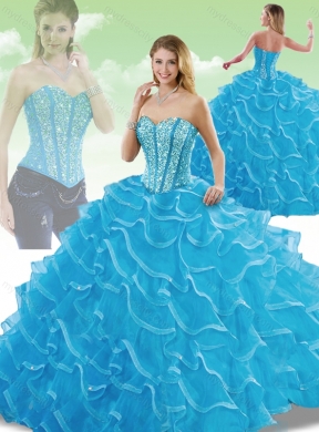 2016 Cheap Sweetheart Detachable Quinceanera Dresses with Beading and Ruffles