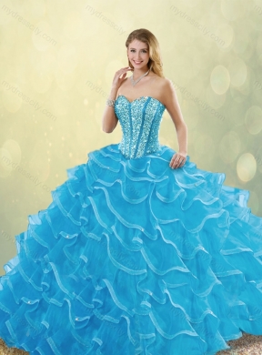 2016 Cheap Sweetheart Detachable Quinceanera Dresses with Beading and Ruffles