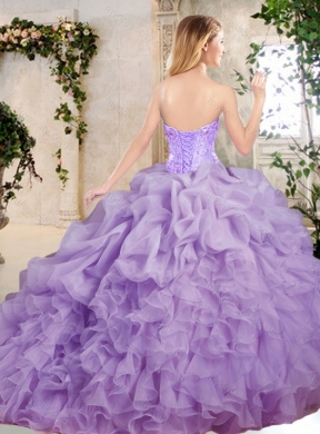 2016 Latest Sweetheart Appliques Quinceanera Dresses with Brush Train