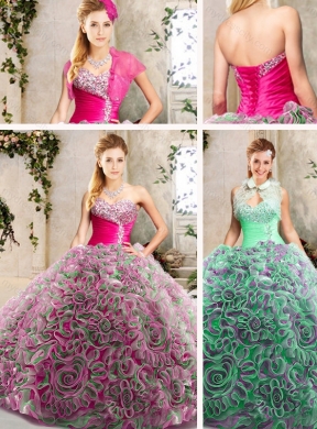 2016 Luxurious Sweetheart Quinceanera Gowns with Brush Train