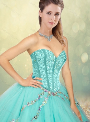 2016 Pretty Sweetheart Beading Quinceanera Dresses for Spring