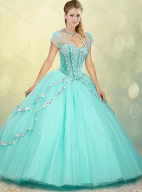 2016 Pretty Sweetheart Beading Quinceanera Dresses for Spring