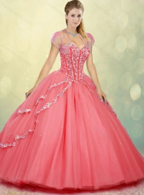 2016 Pretty Sweetheart Beading Quinceanera Dresses for Spring