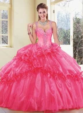 Cheap Straps Beading Quinceanera Dresses with Ruffles