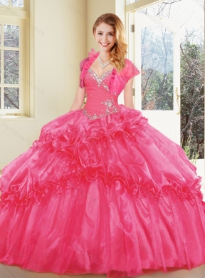 Cheap Straps Quinceanera Dresses with Beading and Ruffles