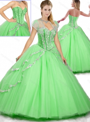 Fashionable Floor Length Beading Sweet 16 Dresses for Spring