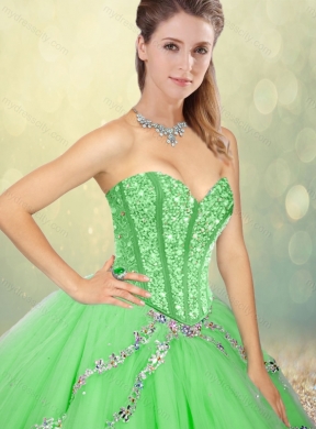 Fashionable Floor Length Beading Sweet 16 Dresses for Spring