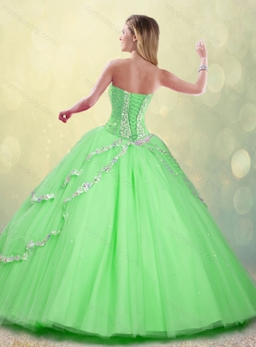 Fashionable Floor Length Beading Sweet 16 Dresses for Spring