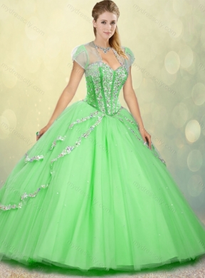 Fashionable Floor Length Beading Sweet 16 Dresses for Spring