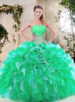 Luxurious Strapless Quinceanera Dresses with Sequins and Ruffles