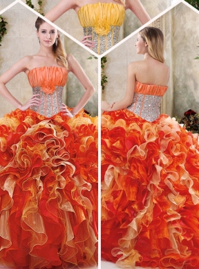 2016 Gorgeous Multi Color Quinceanera Gowns with Sequins and Ruffles