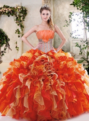 2016 Gorgeous Multi Color Quinceanera Gowns with Sequins and Ruffles