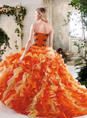 2016 Perfect Multi Color Quinceanera Gowns with Beading and Ruffles