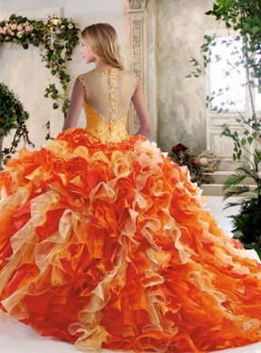 2016 Pretty Multi Color Quinceanera Gowns with Beading and Ruffles