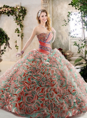 Hot Sale Beading and Ruffles Quinceanera Gowns with Sweetheart