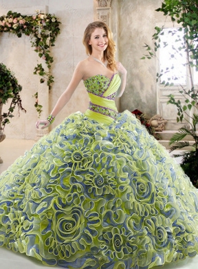 Hot Sale Beading and Ruffles Quinceanera Gowns with Sweetheart