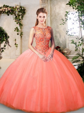 Inexpensive Bateau and Beading Quinceanera Dresses