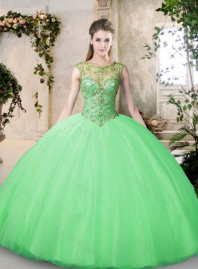 Inexpensive Bateau and Beading Quinceanera Dresses