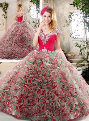 Latest Brush Train 2016 Quinceanera Gowns in Multi Color