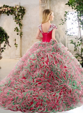 Latest Brush Train 2016 Quinceanera Gowns in Multi Color