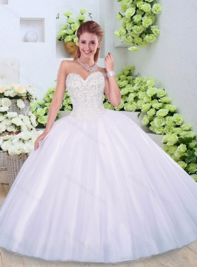 Luxurious Sweetheart Beading Quinceanera Dresses in White