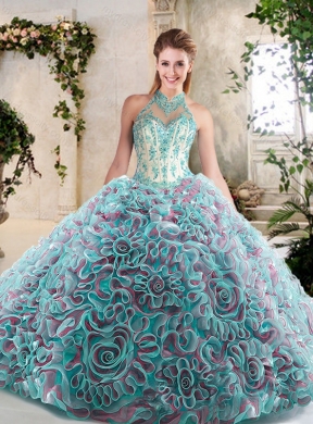 New Arrivals Halter Top Quinceanera Dresses with Appliques