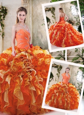 Popular Multi Color Quinceanera Dresses with Beading and Ruffles