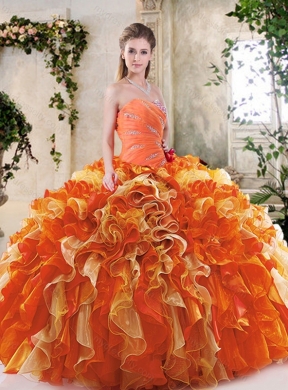 Popular Multi Color Quinceanera Dresses with Beading and Ruffles