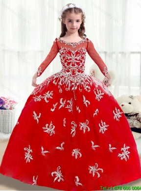 2016 Elegant Scoop Red Mini Quinceanera Dresses with Beading