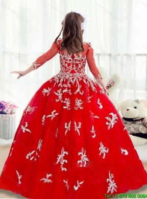 2016 Elegant Scoop Red Mini Quinceanera Dresses with Beading