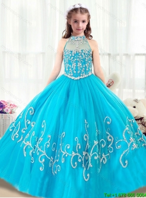 Cheap Beading Mini Quinceanera Gowns with High Neck