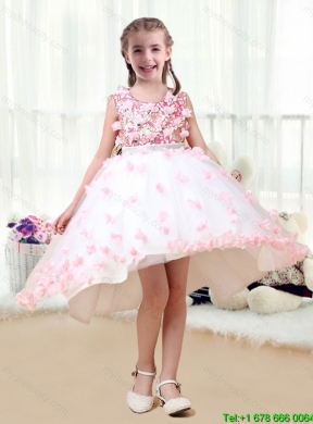 Latest  High Low Flower Girl Dresses with Appliques