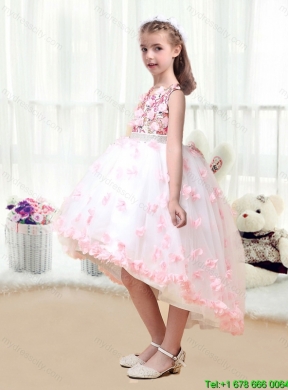 Latest  High Low Flower Girl Dresses with Appliques