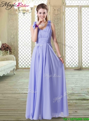 2016 Pretty Empire Floor Length Prom Dresses in Lavender