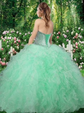 Champagne Gorgeous Sweetheart 2016 Quinceanera Dresses with Beading and Ruffles