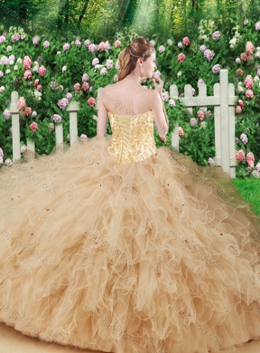 Luxurious Sweetheart Beading Quinceanera Dresses in Champagne