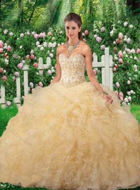 Cheap Champagne Ball Gown 2016 Quinceanera Gowns