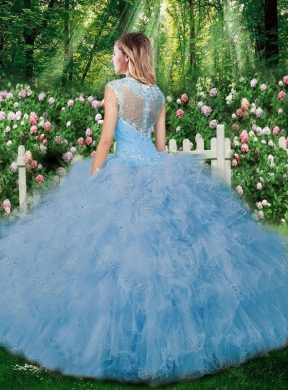 Cheap Champagne Ball Gown Beading Quinceanera Dresses with Cap Sleeves