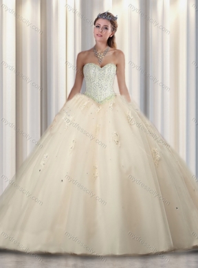 Cheap Champagne Princess Beading and Sweet 16 Gowns Dresses